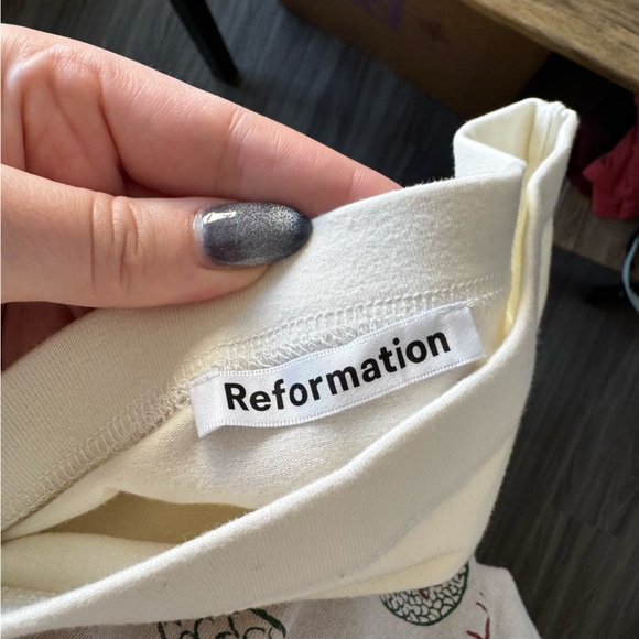 NWT Reformation White Foster Knit Midi Skirt Organic Cotton Small - Picture 6 of 13